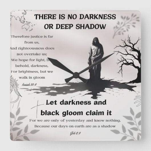 イエスキリスト スクエア壁時計 (正面)