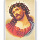 イエスキリスト・ソーンクラウンヴィンテージアー絵画ト シール (正面)