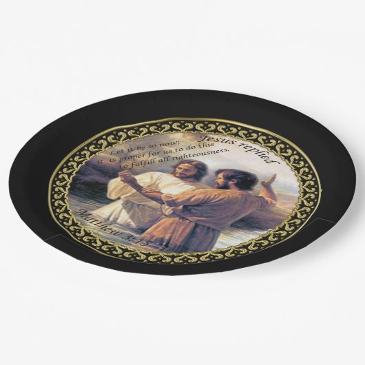 イエスキリスト・バプテスマのイメージは1だ ペーパープレート (アングル)