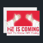 イエスキリスト ポストカード<br><div class="desc">彼は来だ。今日彼と知り合いなさい。イエスよ素晴らし私はキリストよ。メシヤはドアをノックしている。彼は憧れ来ている。彼を入れてくれるか？お前の責任だ。何を恵みしても君には多くの決断がある。</div>