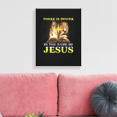 イエスキリスト・ライオンクリスチャンの名の下に力がある キャンバスプリント (インサイチュ (リビング))