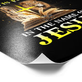 イエスキリスト・ライオンクリスチャンの名の下に力がある フォトプリント            (角)