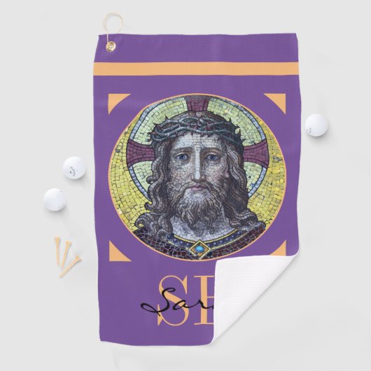 イエスキリスト&思いやりの芸術ヴィンテージゴルフタオル ゴルフタオル (インサイチュ)