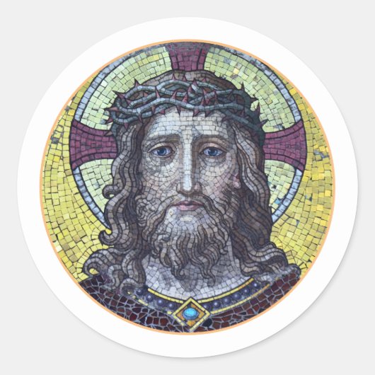 イエスキリスト&思いやりの芸術ヴィンテージシール ラウンドシール (正面)