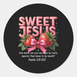 イエスキリストSweet Jesus Psalm 119_103いちご ラウンドシール
