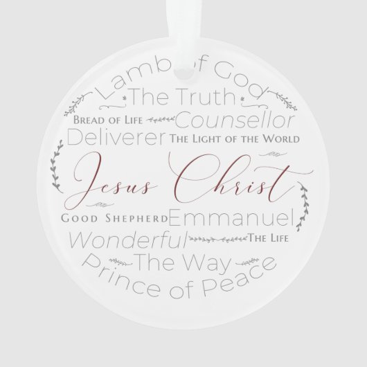 イエスキーススクリプトの名前タイポグラフィオーナメント オーナメント (裏面)