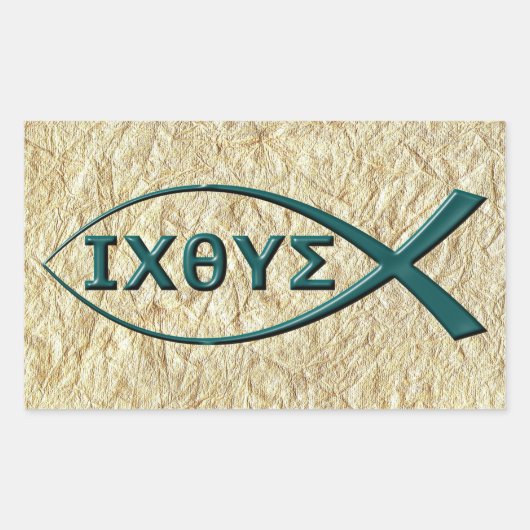 イエスキースフィッシュシンボルシール 長方形シール (正面)