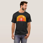 イエスクロサンセットドーブオリーブ枝信仰Ch Tシャツ (正面フル)