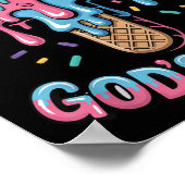 イエスクロスカゴッズ愛キッズクリスチャンアイスクリームドリ ポスター (角)