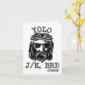 イエスクールイースターYolo Jk Brb Dayキリスト教のジョークM カード (黄色い花)