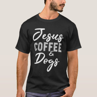 イエスコーヒーアンドドッグおもしろい犬愛好家クリスチャンG Tシャツ