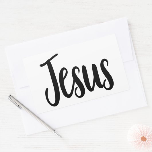 イエスゴスペル・グラフィックス美学キリスト教引用文 長方形シール (封筒)