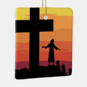 イエスゴッドクロスアニマルペットケアカスタムクリスマス セラミックオーナメント (右)