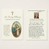 イエスサンジョセフ聖なる書物、 経典葬儀祈りの言葉カード (正面&裏面)