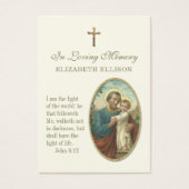 イエスサンジョセフ聖なる書物、 経典葬儀祈りの言葉カード (正面)