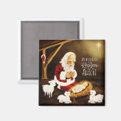 イエスサンタ宗教的シーズンクリスマス マグネット (正面/裏面)