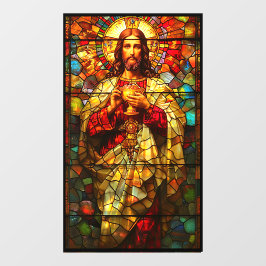 イエスス聖餐式ステンドガフェイクラス ウィンドウサイン