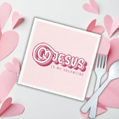 イエスズザイズマイバレンタインクリスチャン赤いハートレトロ スタンダードカクテルナプキン