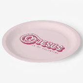 イエスズザイズマイバレンタインクリスチャン赤いハートレトロ ペーパープレート (アングル)