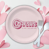 イエスズザイズマイバレンタインクリスチャン赤いハートレトロ ペーパープレート