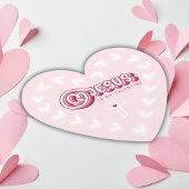 イエスズスバレンタインクリスチャンかわいいハートレトロ ペーパーコースター