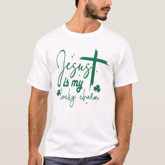 イエスズスマイラッキーチャーム | イエス・セントパトリックの日 Tシャツ