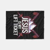 イエスズマイリフトチケットスキーチャーチスキークリスティア フリースブランケット (正面(横))