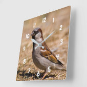 イエスズメの鳥の時計 スクエア壁時計 (傾斜)
