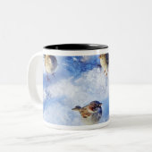 イエスズメ「通行人domesticus」のの群 ツートーンマグカップ (正面左)