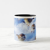 イエスズメ「通行人domesticus」のの群 ツートーンマグカップ (中央)