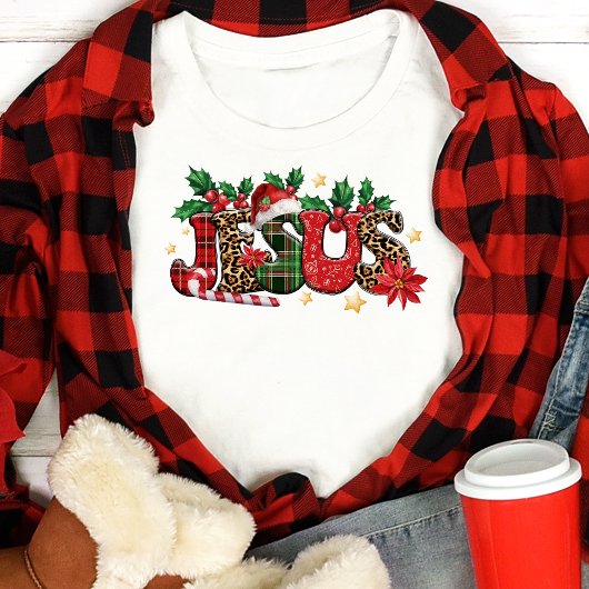 イエスタイポグラフィキリスト教信仰クリスマス トライブレンドＴシャツ