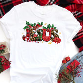 イエスタイポグラフィキリスト教信仰クリスマス トライブレンドＴシャツ