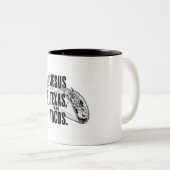 イエステキサス州とタコスおもしろいフードチンコデマヨ ツートーンマグカップ (正面右)