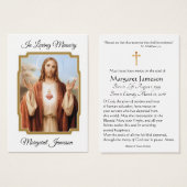 イエスハートカトリック葬儀記念聖札 –  (正面&裏面)