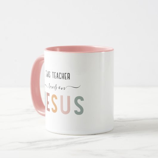 イエスパーソナライズされたの信仰先生 マグカップ (正面左)