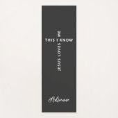 イエスパーソナライズされたは私を愛する白黒リバーシブル ヨガマット (正面)