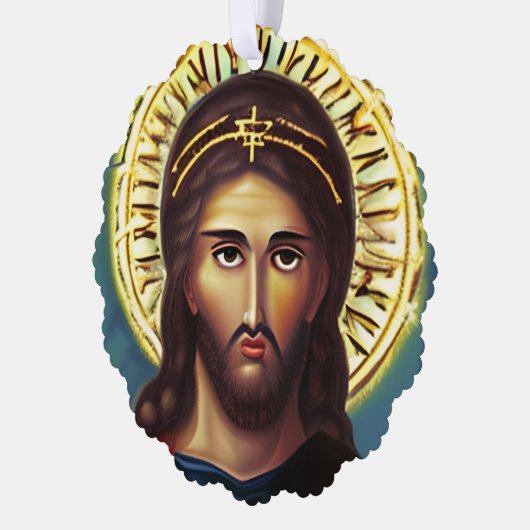 イエスパーソナライズされたクリスマス宗教信者 オーナメントカード (左)