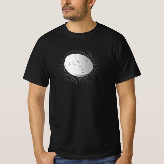 イエスピルタブレットクリスチャン宗教十字架治療 Tシャツ (正面)