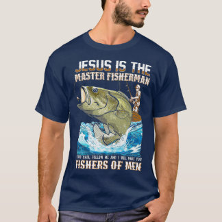 イエスフィッシャーオブメンバイブル聖句魚釣りパパ Tシャツ