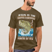 イエスフィッシャーオブメンバイブル聖句魚釣りパパ Tシャツ (正面)