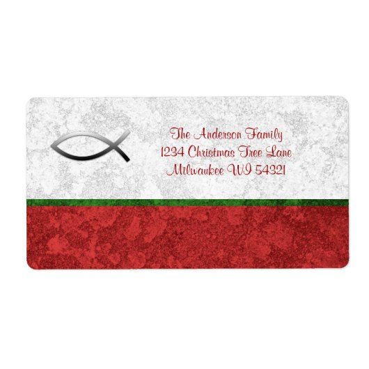 イエスフィッシュクリスチャンカスタムスパーソナライズされた ラベル (正面)