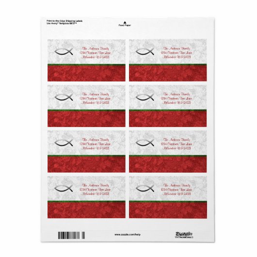 イエスフィッシュクリスチャンカスタムスパーソナライズされた ラベル (フルシート)