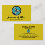 イエスフィッシュトリニティのステンドグラスのロゴ 名刺 (正面/裏面)