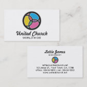 イエスフィッシュトリニティ数々のステンドグラス色ロゴ 名刺 (正面/裏面)