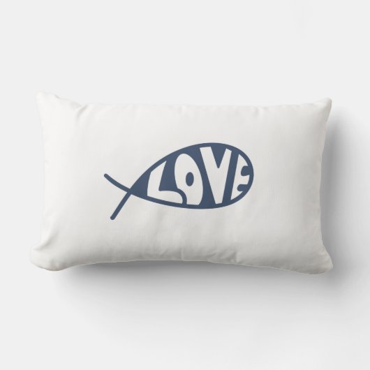 イエスフィッシュラブ装飾用クッション ランバークッション (正面)