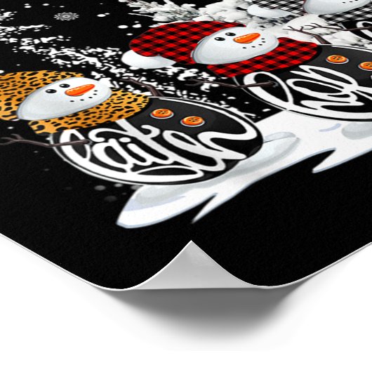 イエスフェイスホープ愛雪だるまおもしろいクリスマス ポスター (角)