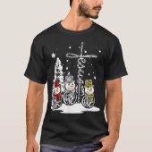 イエスフェイスホープ愛雪だるまおもしろいクリスマス Tシャツ (正面)