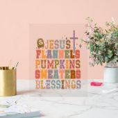イエスフラネルスパンプキンスセーター恵み アクリルサイン (ウェディング)