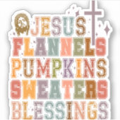 イエスフラネルスパンプキンスセーター恵み シール (正面)