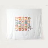 イエスフラネルスパンプキンスセーター恵み タペストリー (正面(横))